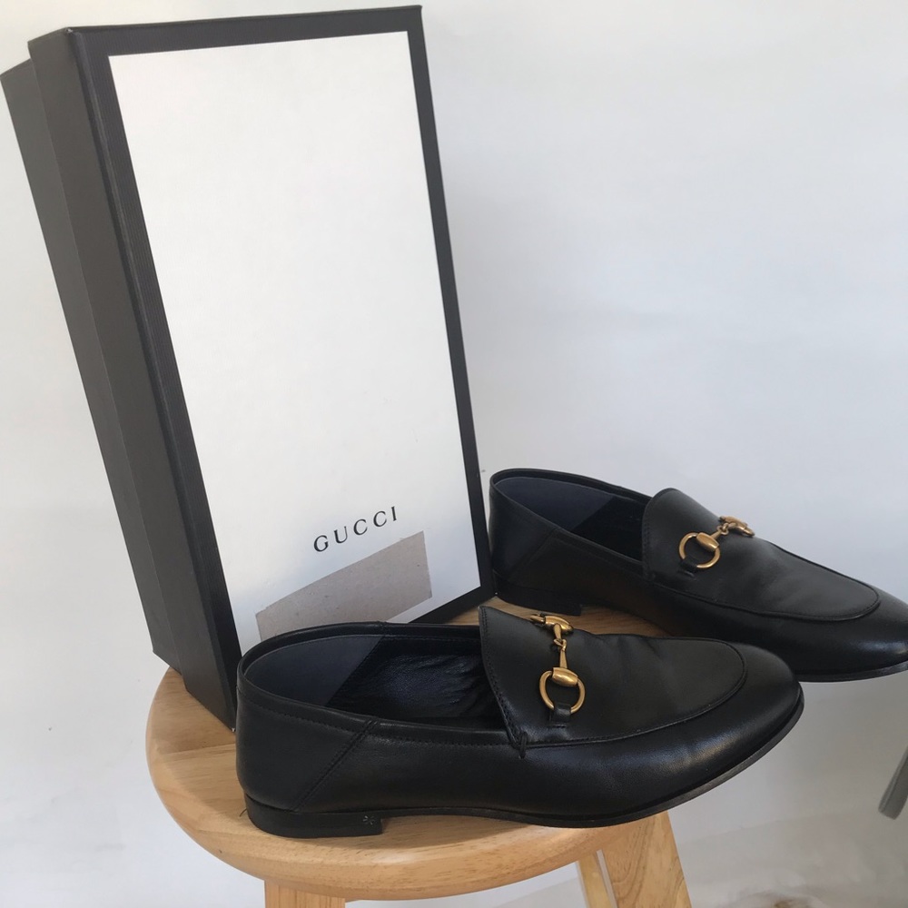 GUCCI JORDAAN LEATHER LOAFER